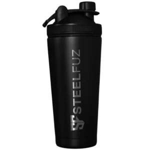 Schwarzer SteelFuz Edelstahlshaker - 750 ml Proteinshaker für Fitness