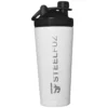 Weißer SteelFuz Edelstahlshaker - eleganter 750 ml Proteinshaker